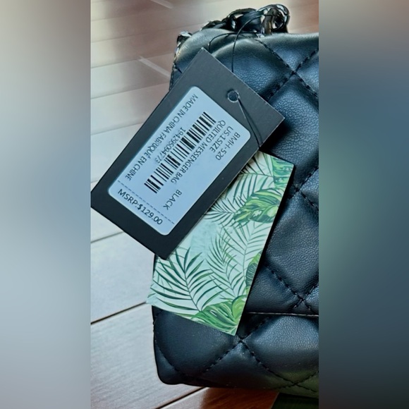 Badgley Mischka Black Quilted Crossbody Bag with Gunmetal Hardware. NWT - Picture 8 of 8